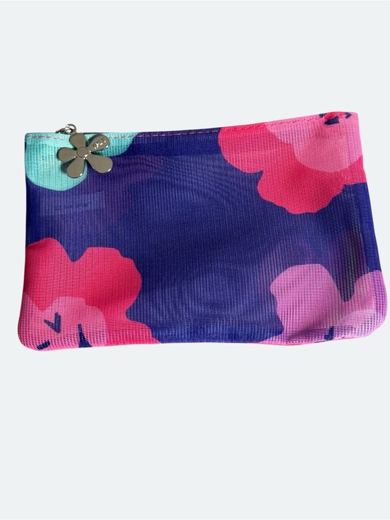 ipsy Handbags - Floral Mesh Cosmetic Pouch - Purple & Pink NEW